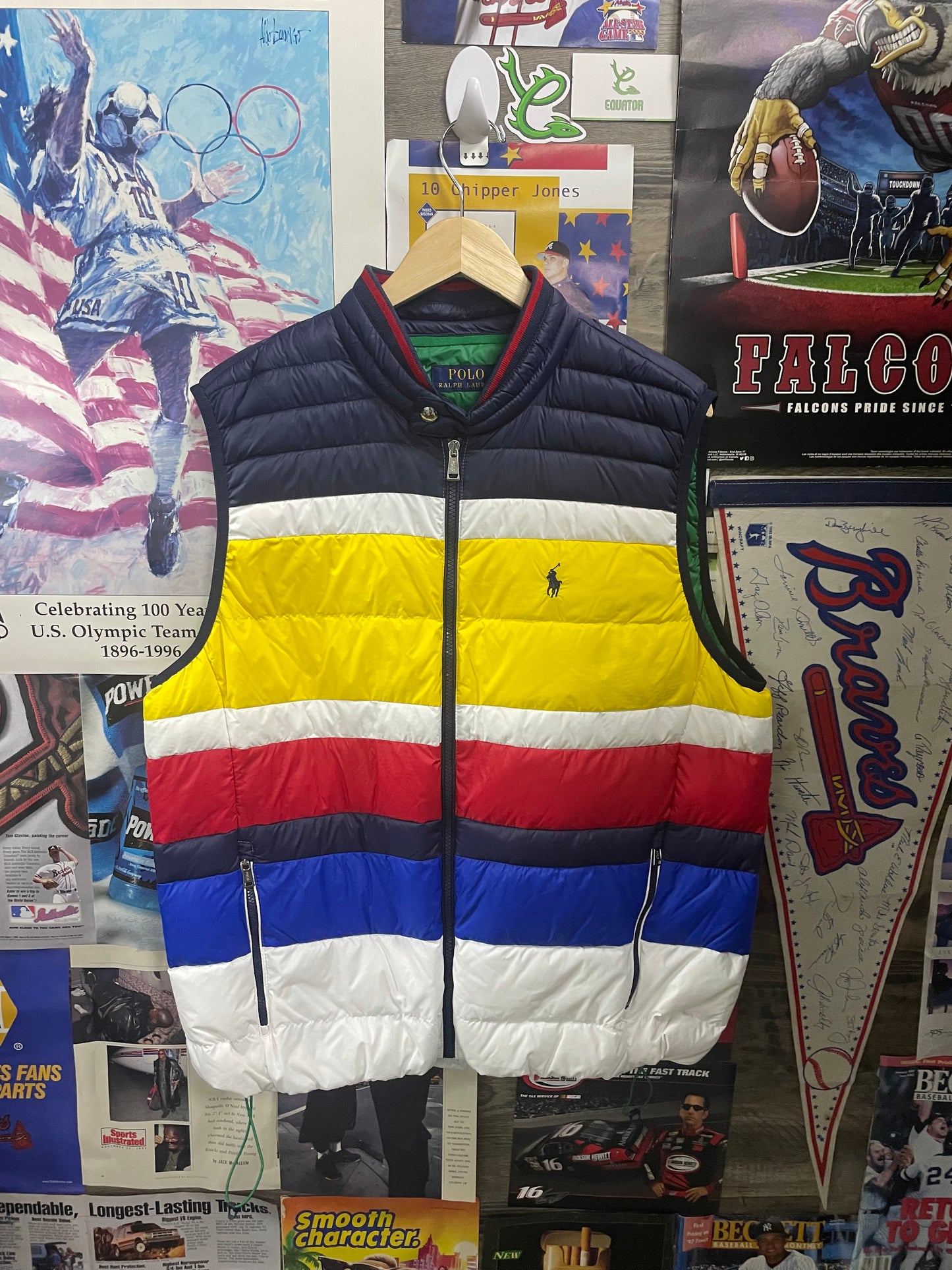 L - Polo Ralph Lauren Striped Packable Down Vest