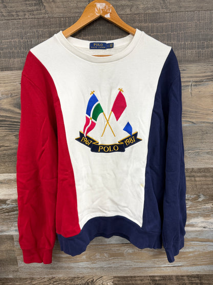 L- Polo Anniversary cross flags crewneck