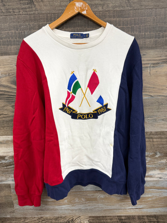 L- Polo Anniversary cross flags crewneck