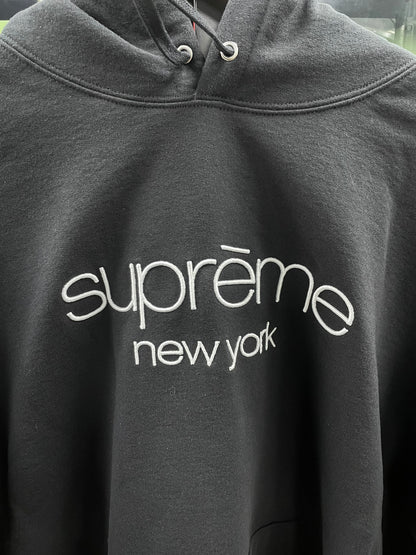 Supreme Classic Logo NY Hoodie black XL New