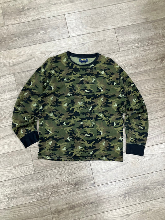 L - Polo By Ralph Lauren Camo Thermal Long Sleeve