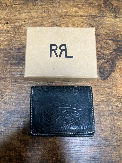 Double RL Tri-Fold Tooled Leather Wallet OS