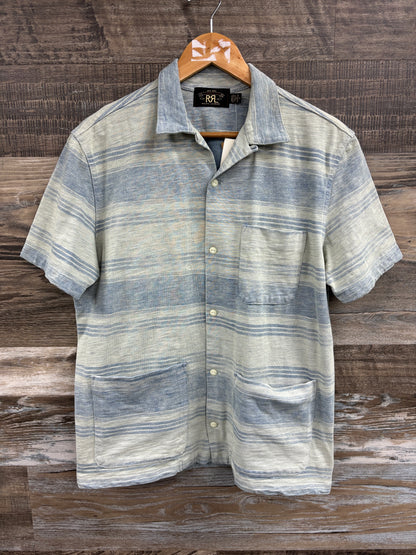 M- RRL Summer Indigo Jersey Camp Shirt