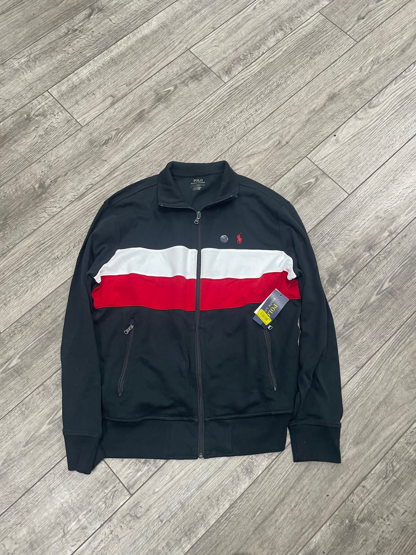 M - Polo Ralph Lauren  Red/Black Stripe Track Jacket
