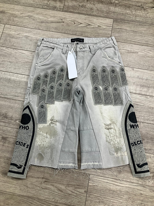 Who Decides War Arched Patchwork Carpenter Shorts Size 34