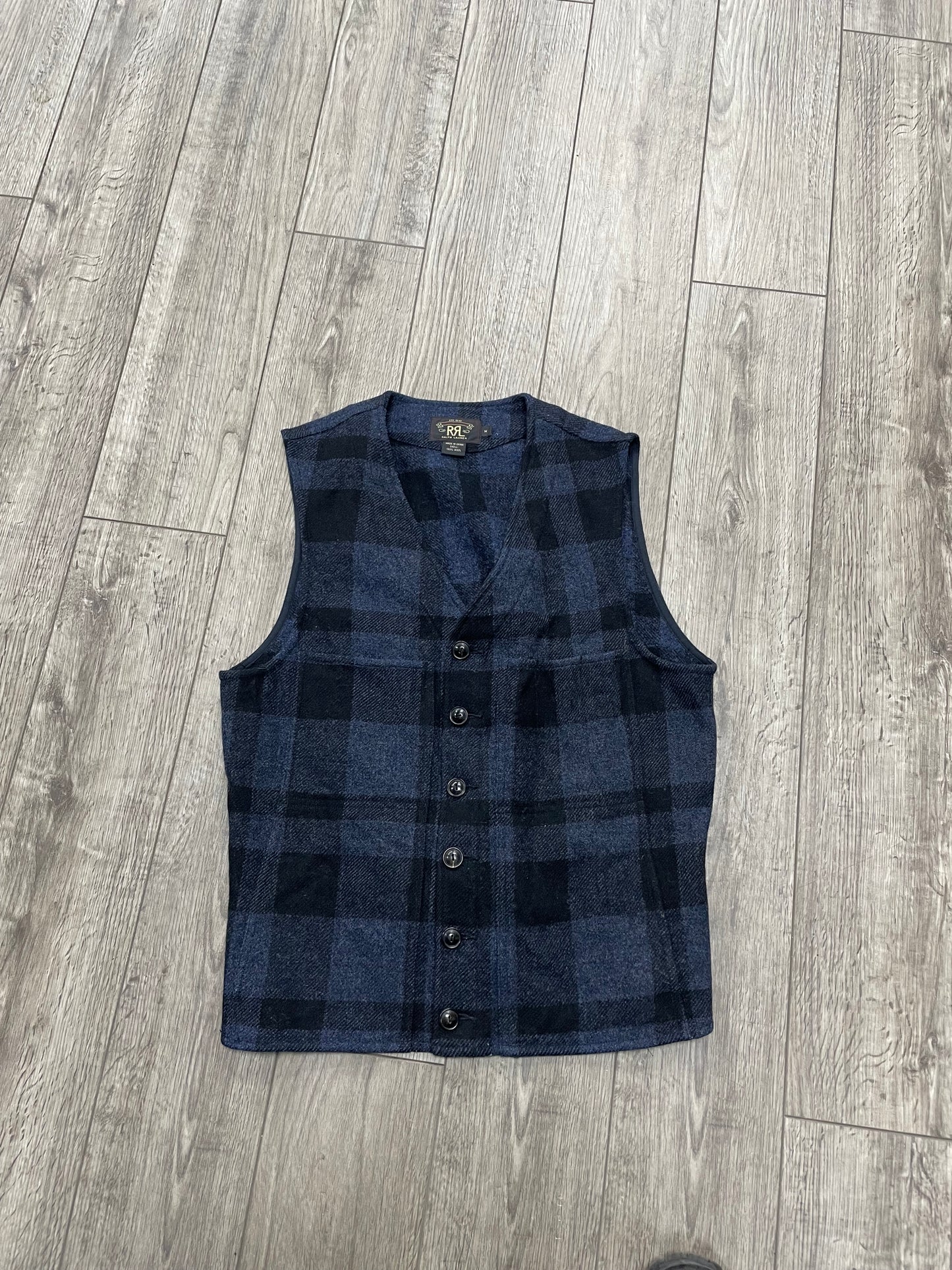 M - RRL Wool Buckleback vest