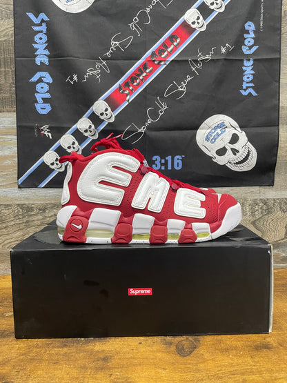 Supreme x Nike Air More Uptempo 'Red' 9.5