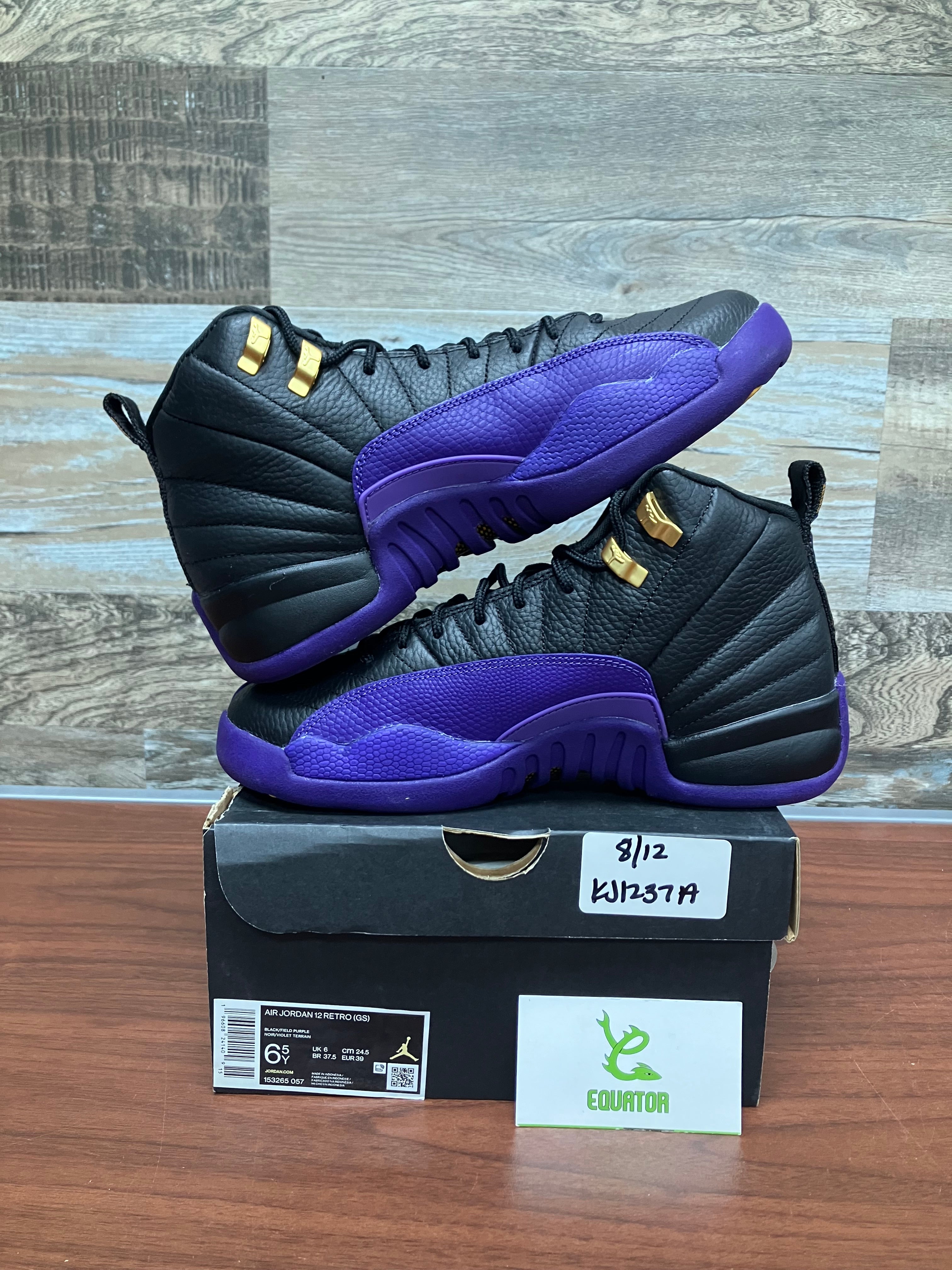 Jordan 12 Field Purple GS Size 6.5Y equator