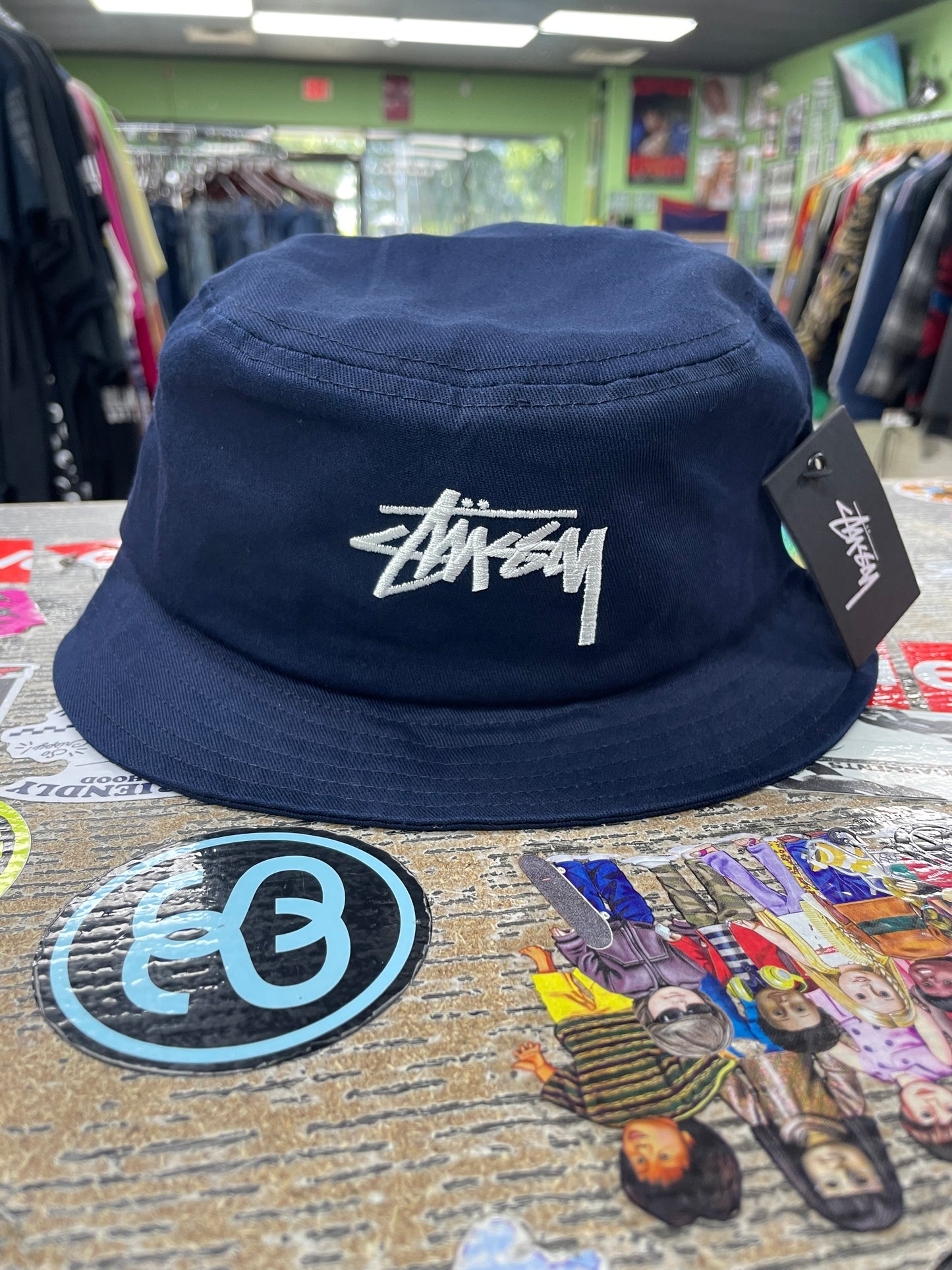 Stussy Bucket Hat Navy New
