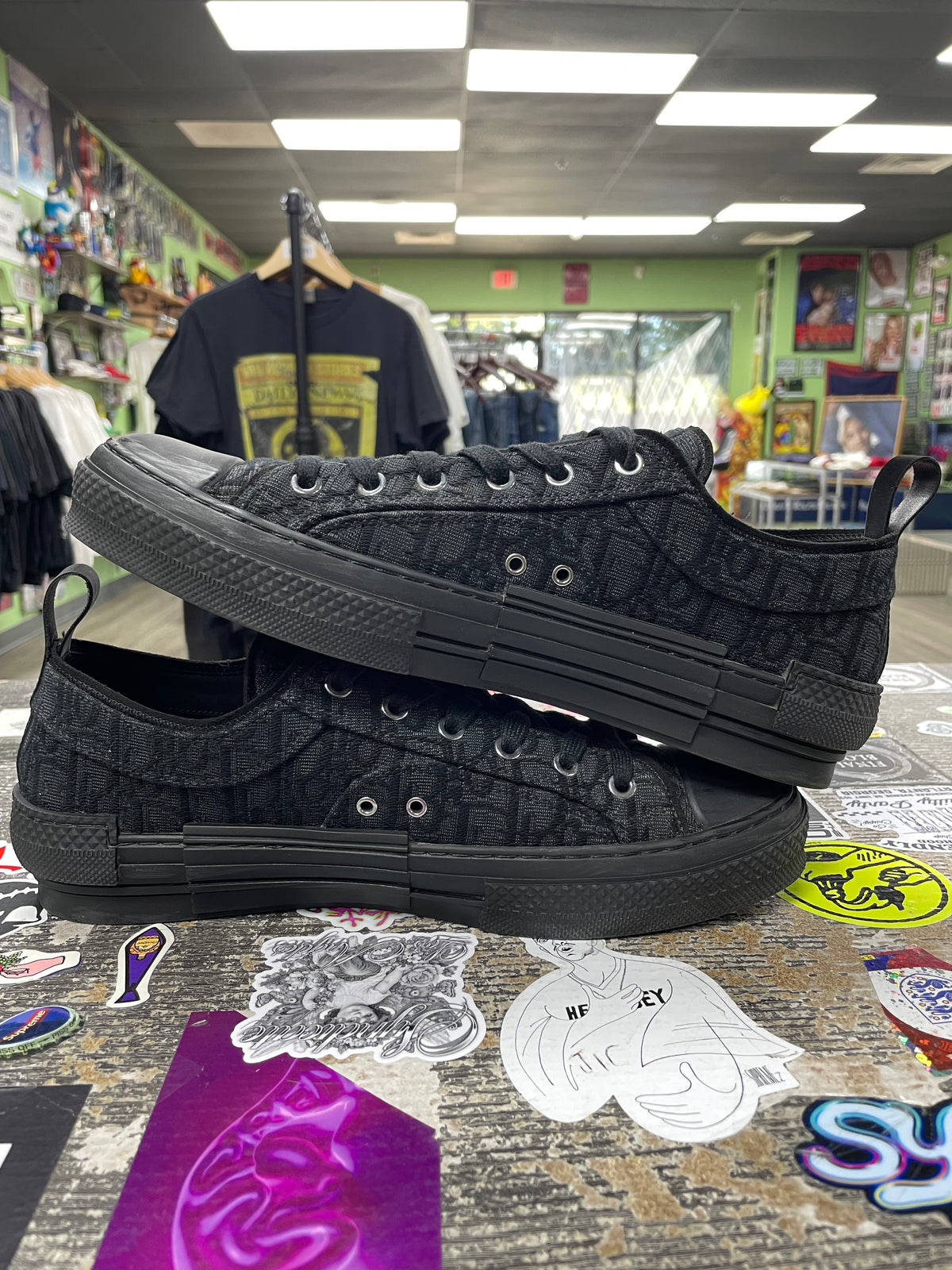 43/10m - Dior B23 low top Black Canvas