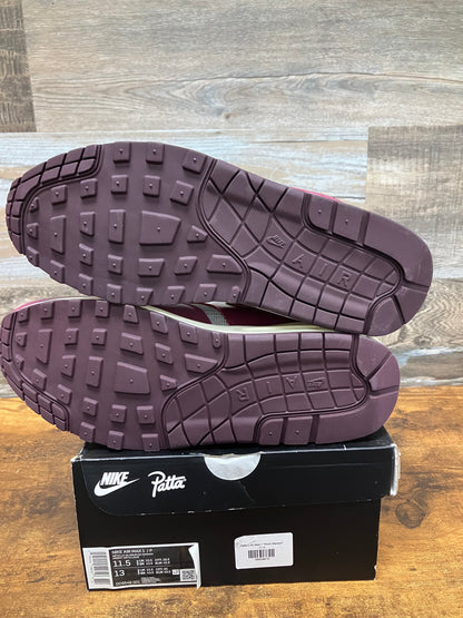 Nike Air Max 1 Patta Maroon Size 11.5