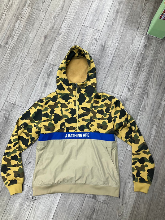 A Bathing Ape Camo Half Zipup Pullover L