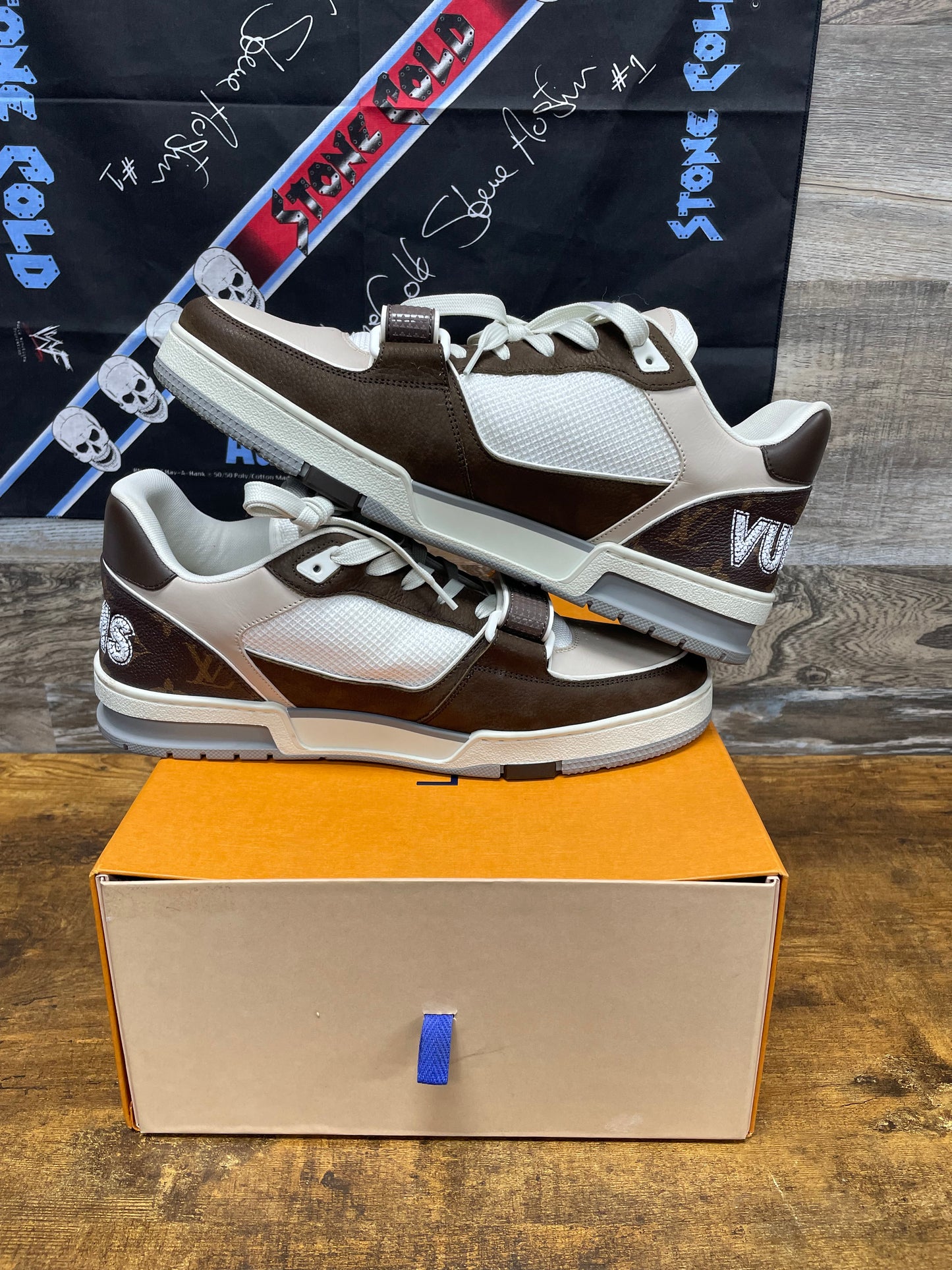 Louis Vuitton Mocha Brown Monogram Trainer Size 10