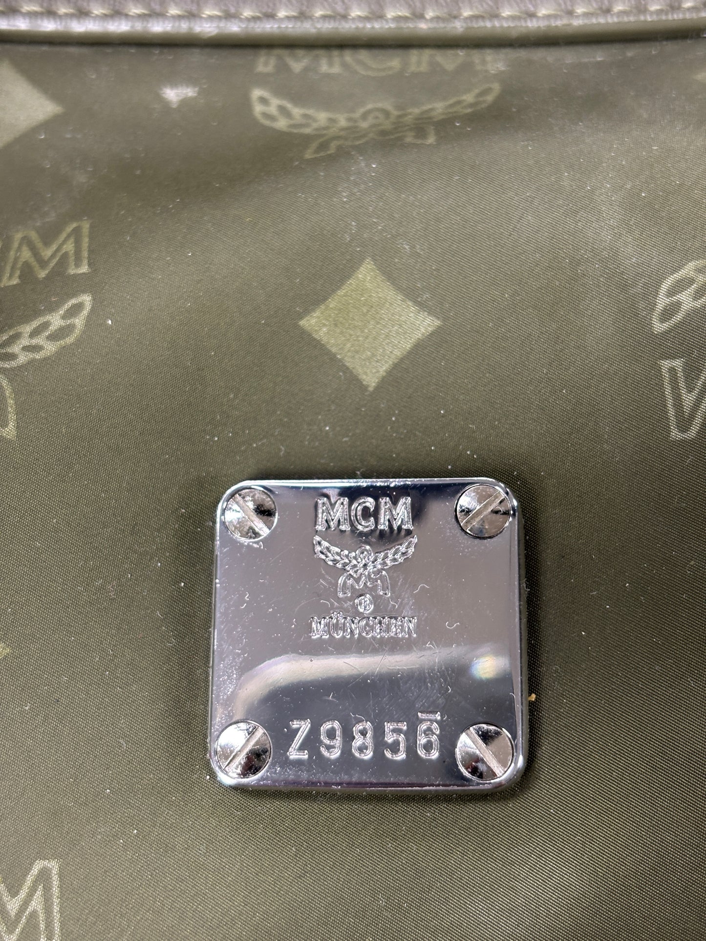 MCM Green Nylon Duffle bag