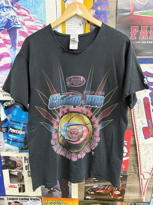 L - Chicago Bulls 1998 NBA Champions Distressed Starter