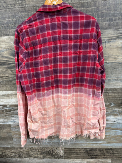 L- Amiri red bleached flannel