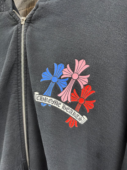 Chrome Hearts Multi Color Cross Zip Hoodie M