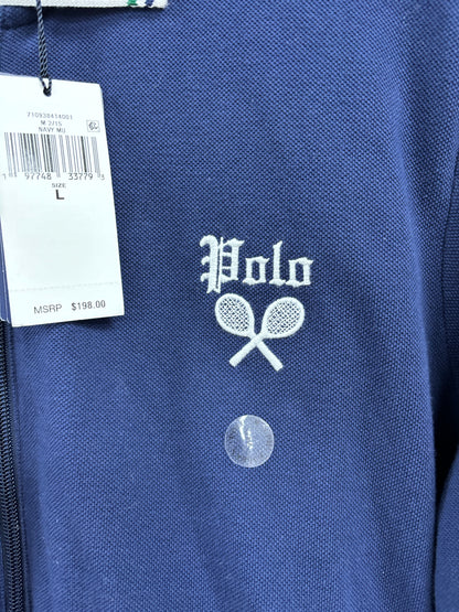 Polo tennis zip up pin stripe L