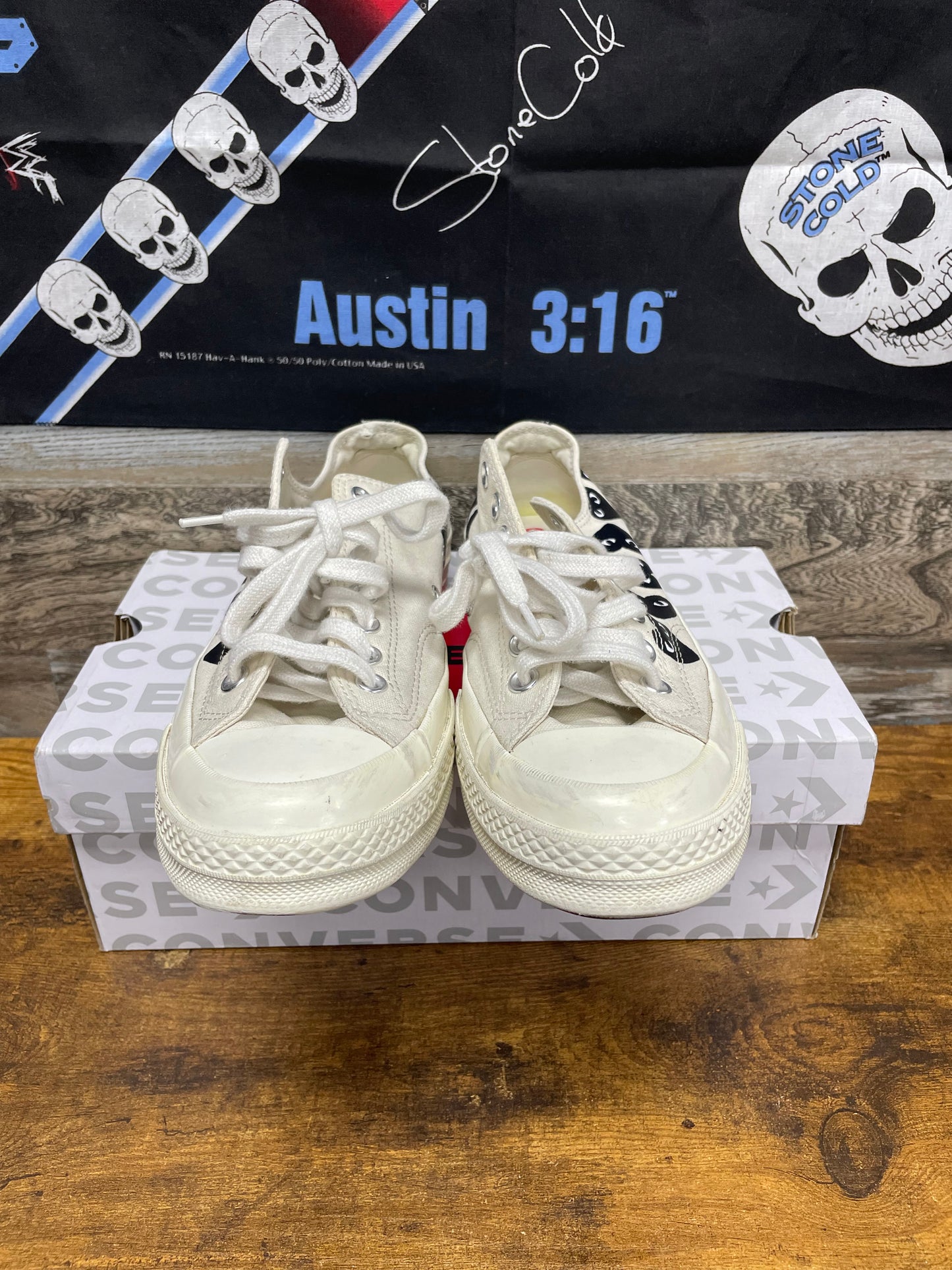 Comme des Garçons PLAY x Converse Chuck 70 Low 'Multi Heart - Milk Black' 8.5