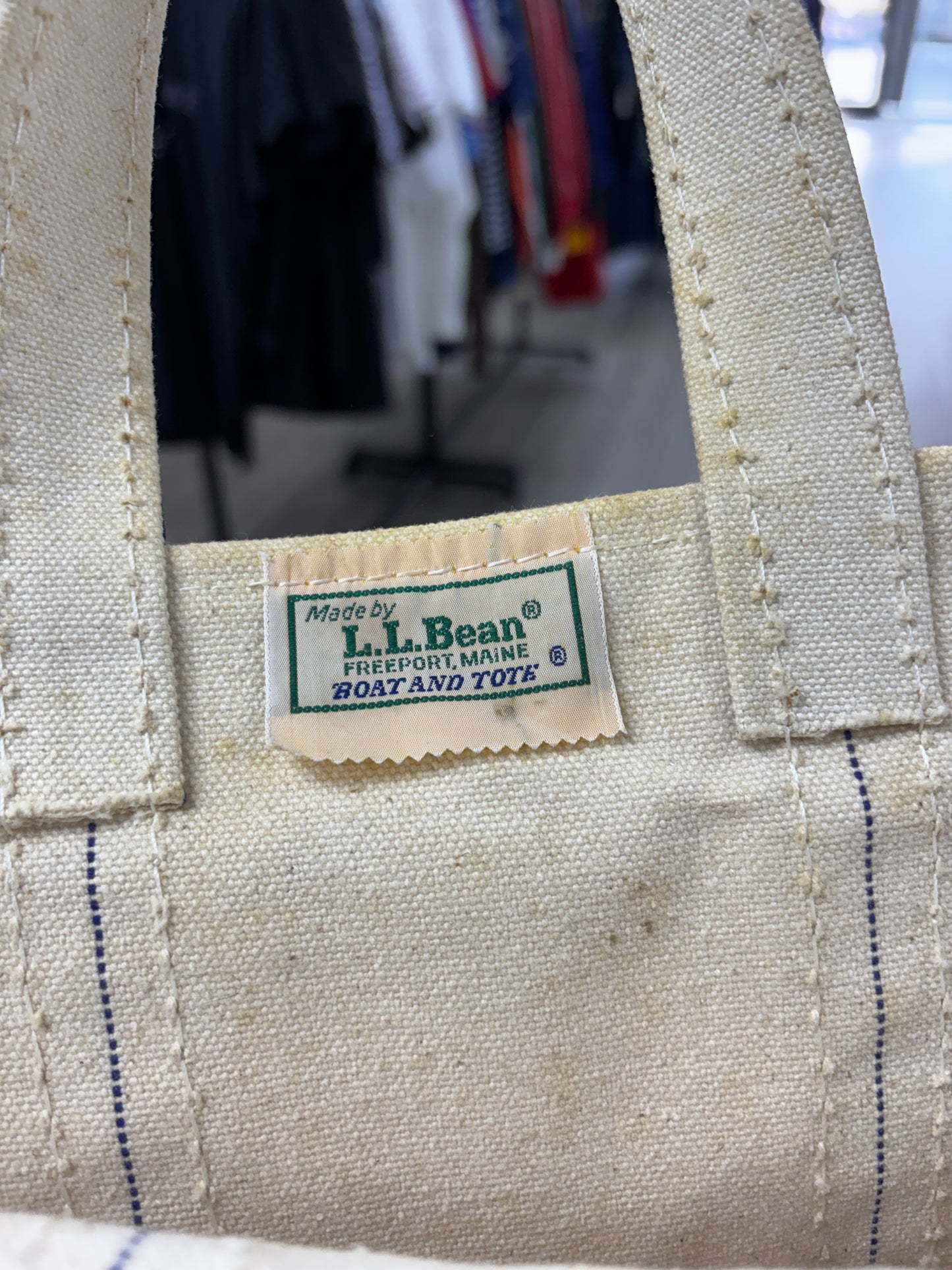 L.L. BEAN Boat and Tote 1980s bag Large Sawtooth Tag