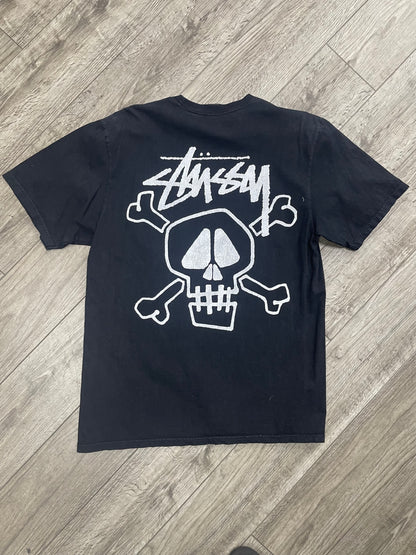 M - Stüssy Skull & Bones Pigment Dyed T-Shirt