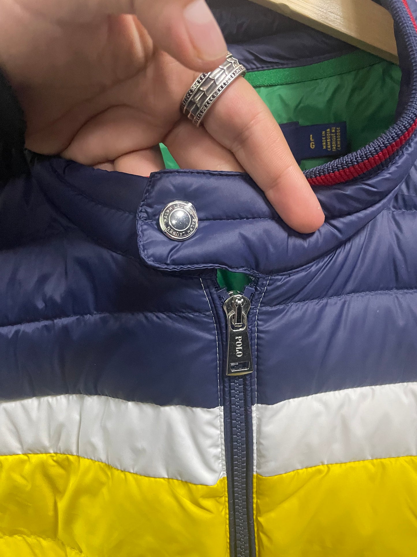 L - Polo Ralph Lauren Striped Packable Down Vest