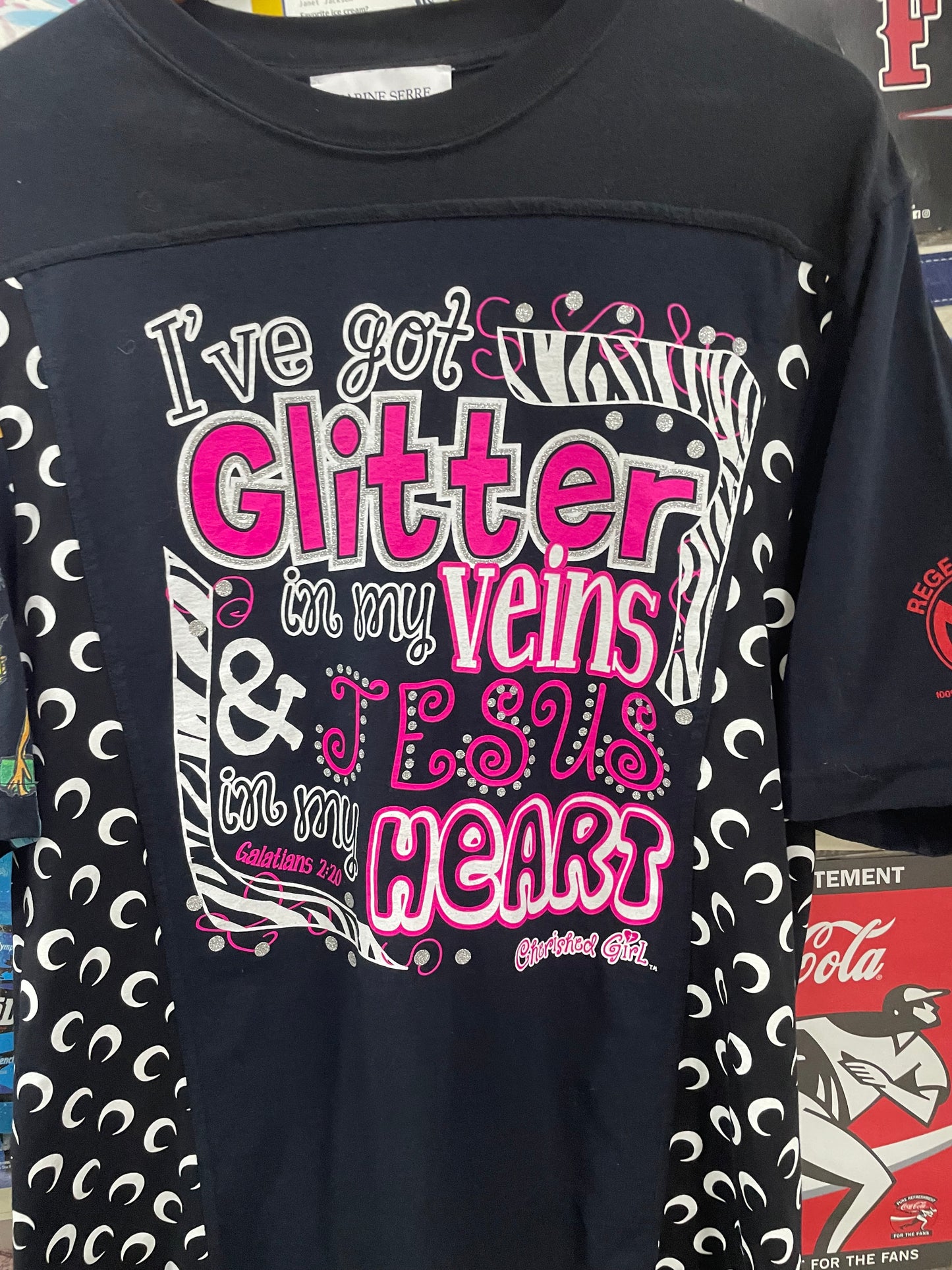 M - Marine Serre I've got Glitter in my veins Reconstructed Tee