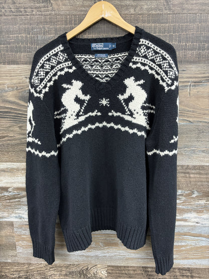 XL- Polo Vintage Ski V neck Sweater