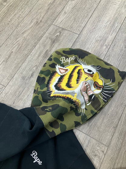 A Bathing Ape Embroidery Full Zip Hoodie Black L