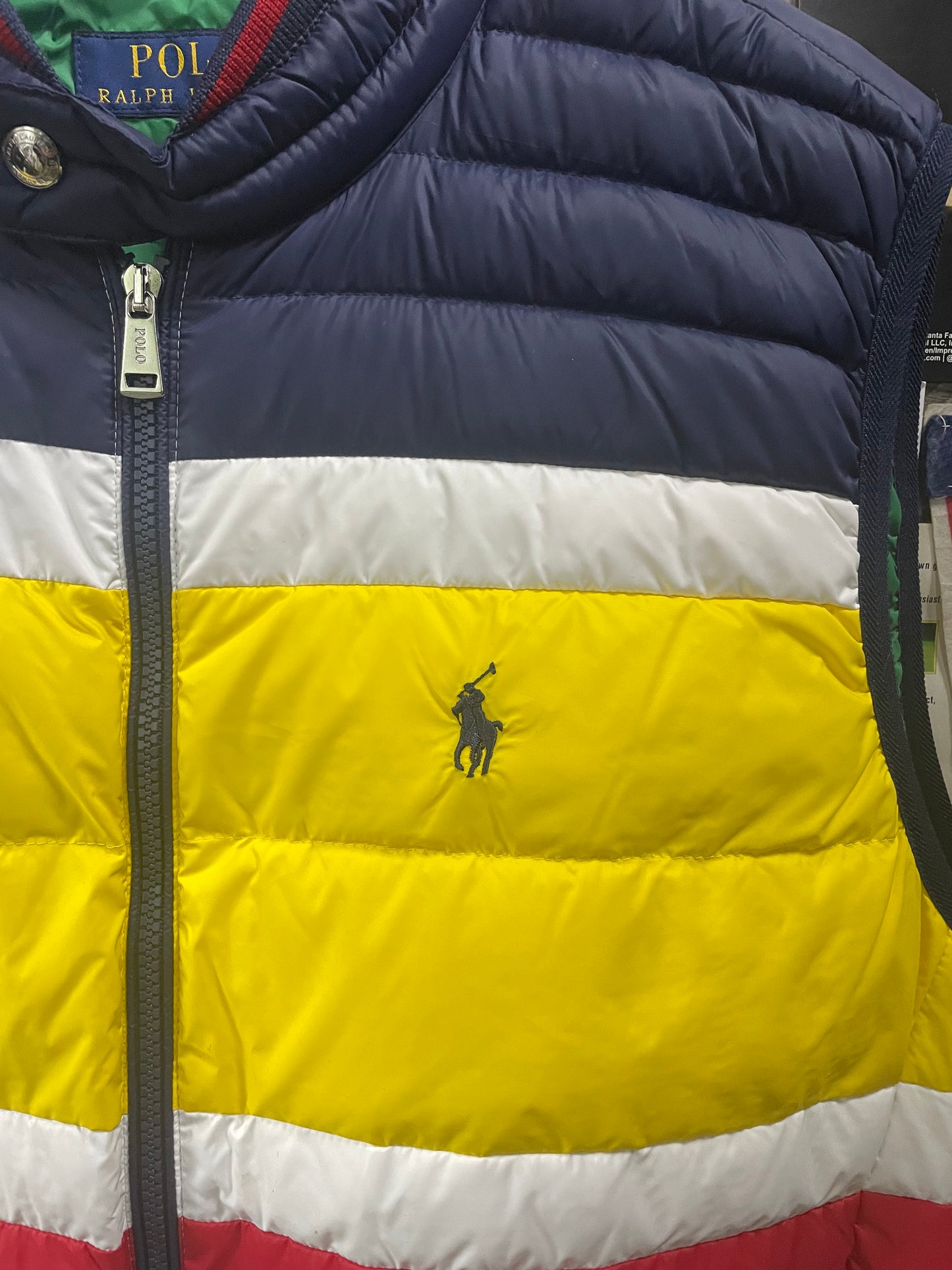 L - Polo Ralph Lauren Striped Packable Down Vest