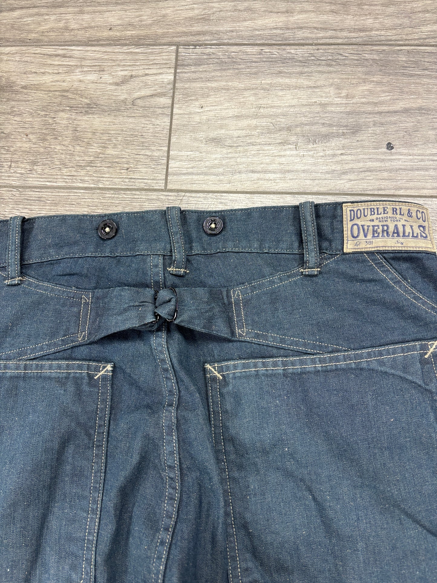 33x32 RRL buckleback denim carpenter pants