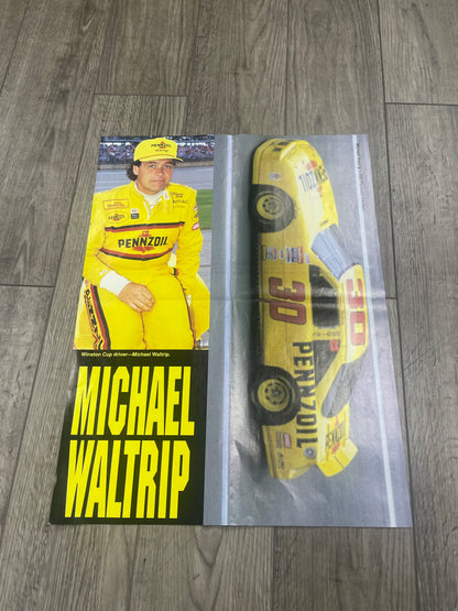 OS - Vintage Rusty Wallace & Michael Waltrip Double sided poster