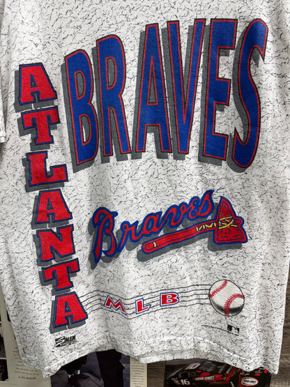 L/XL - Atlanta Braves Vintage AOP Tee