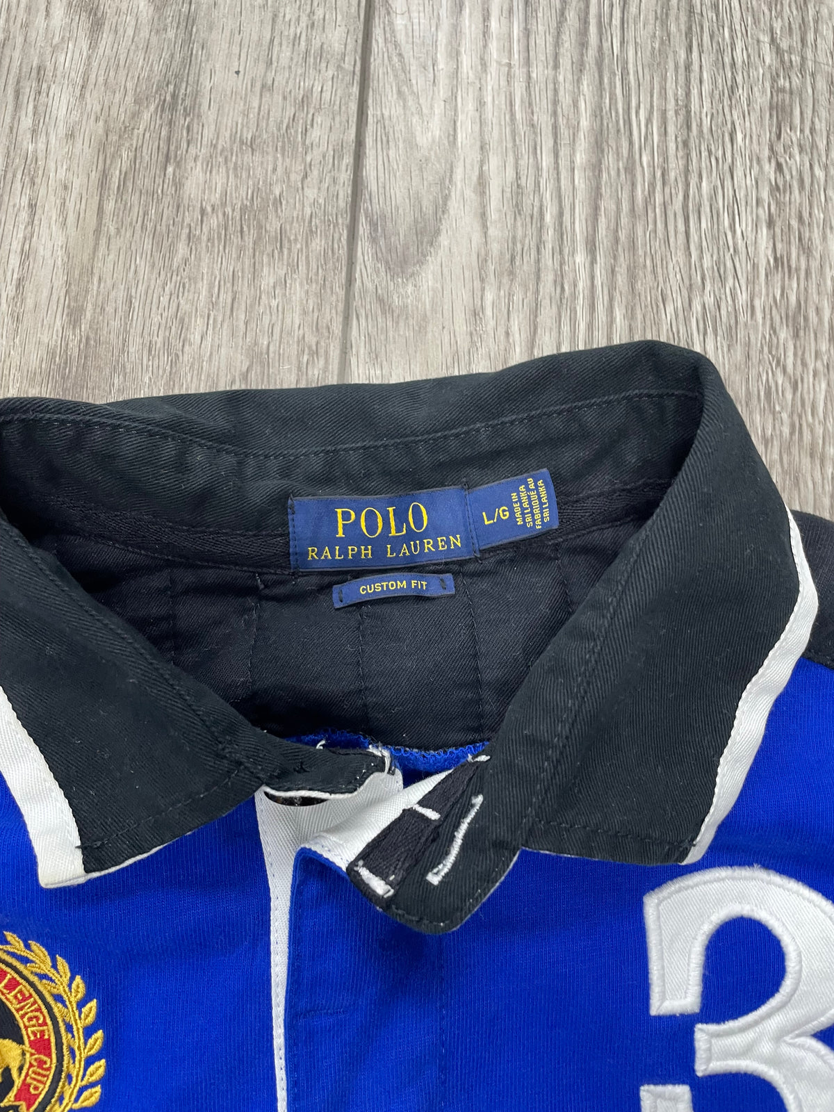 L -  Polo Ralph Lauren Snow Polo Challenge Cup Crest Rugby Shirt