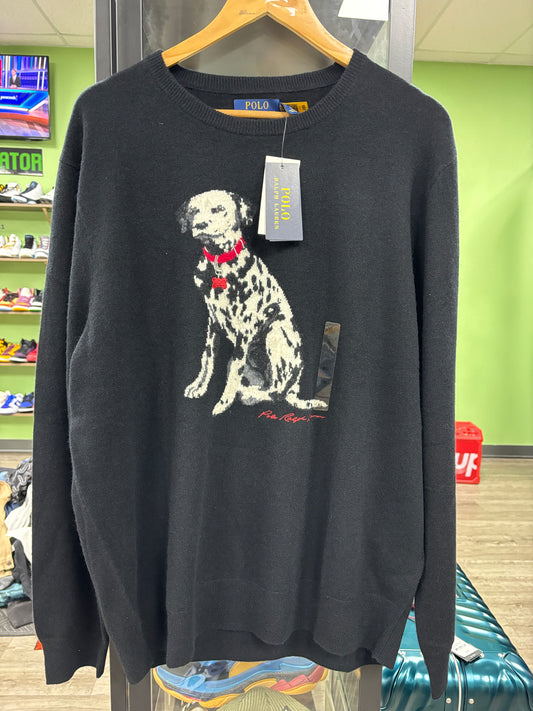 Polo Dalmatian dog cashmere sweater XL