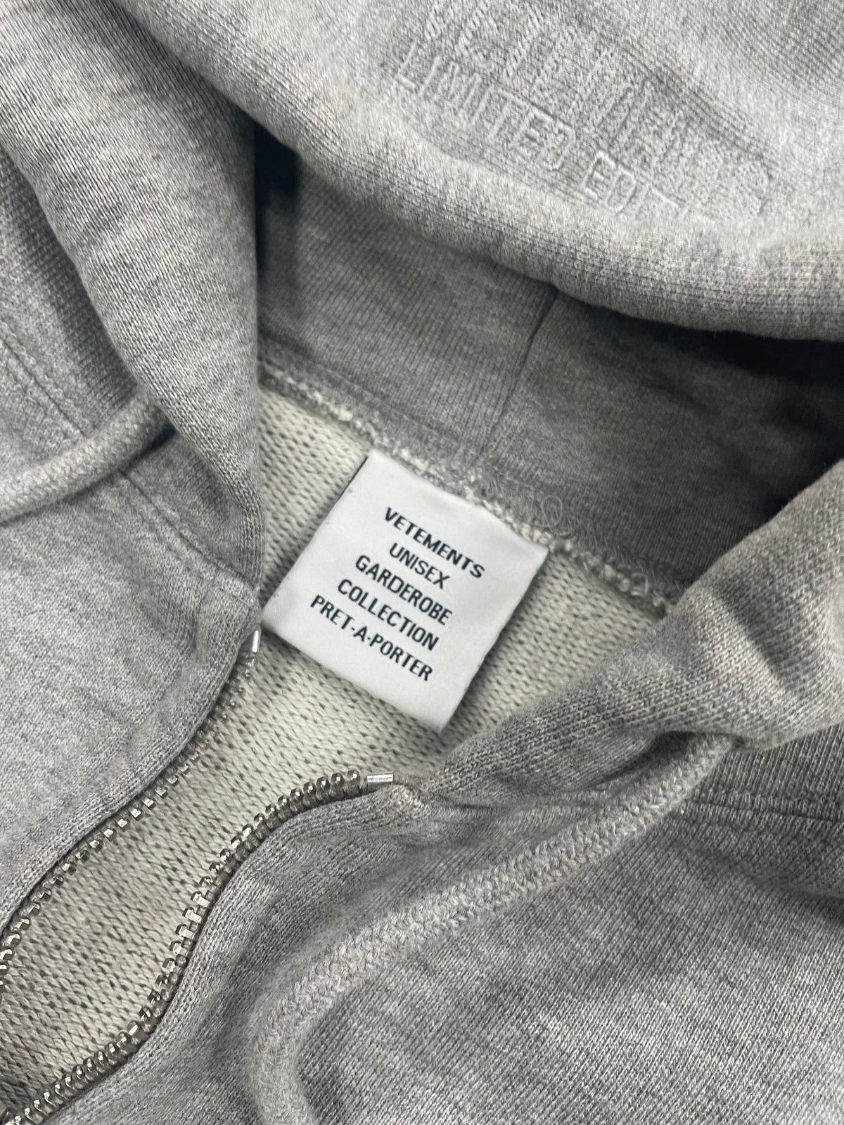 Vetements Name Tag Zipup Hoodie “Hello My Name Is” M