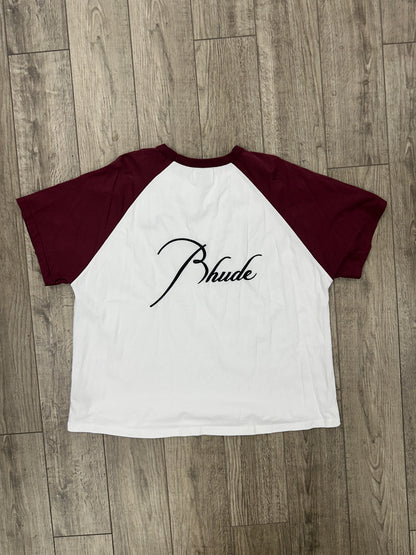 L - Rhude Logo Raglan Burgundy