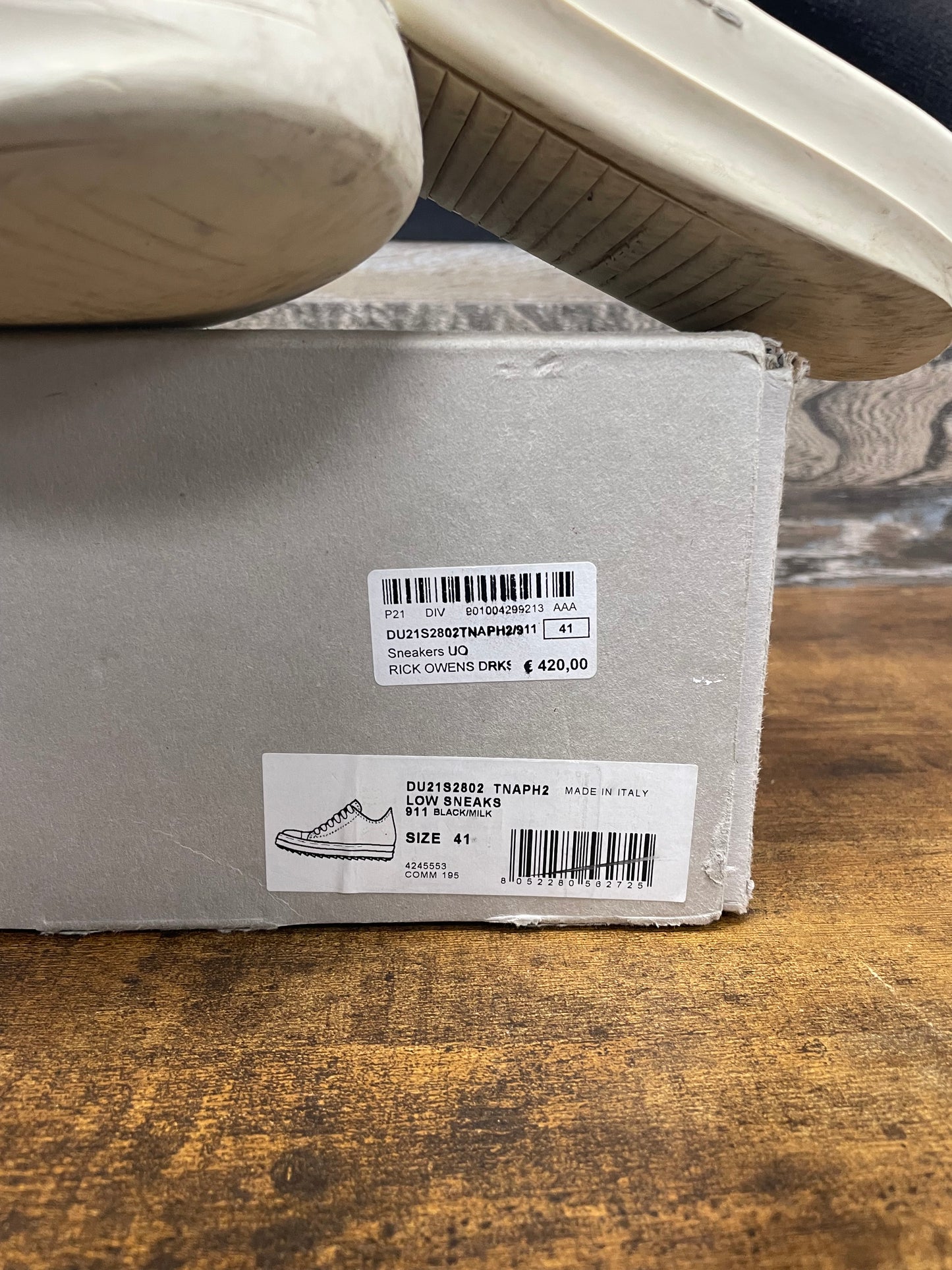 41/8 - Rick Owens DRKSHDW Low Ramones canvas