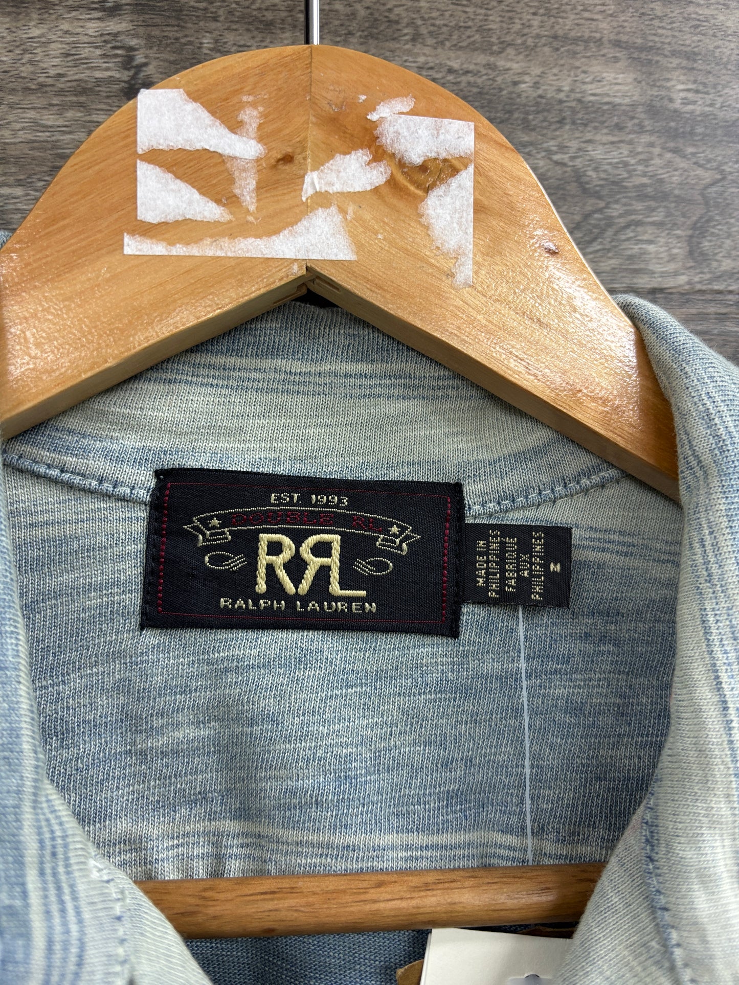 M- RRL Summer Indigo Jersey Camp Shirt