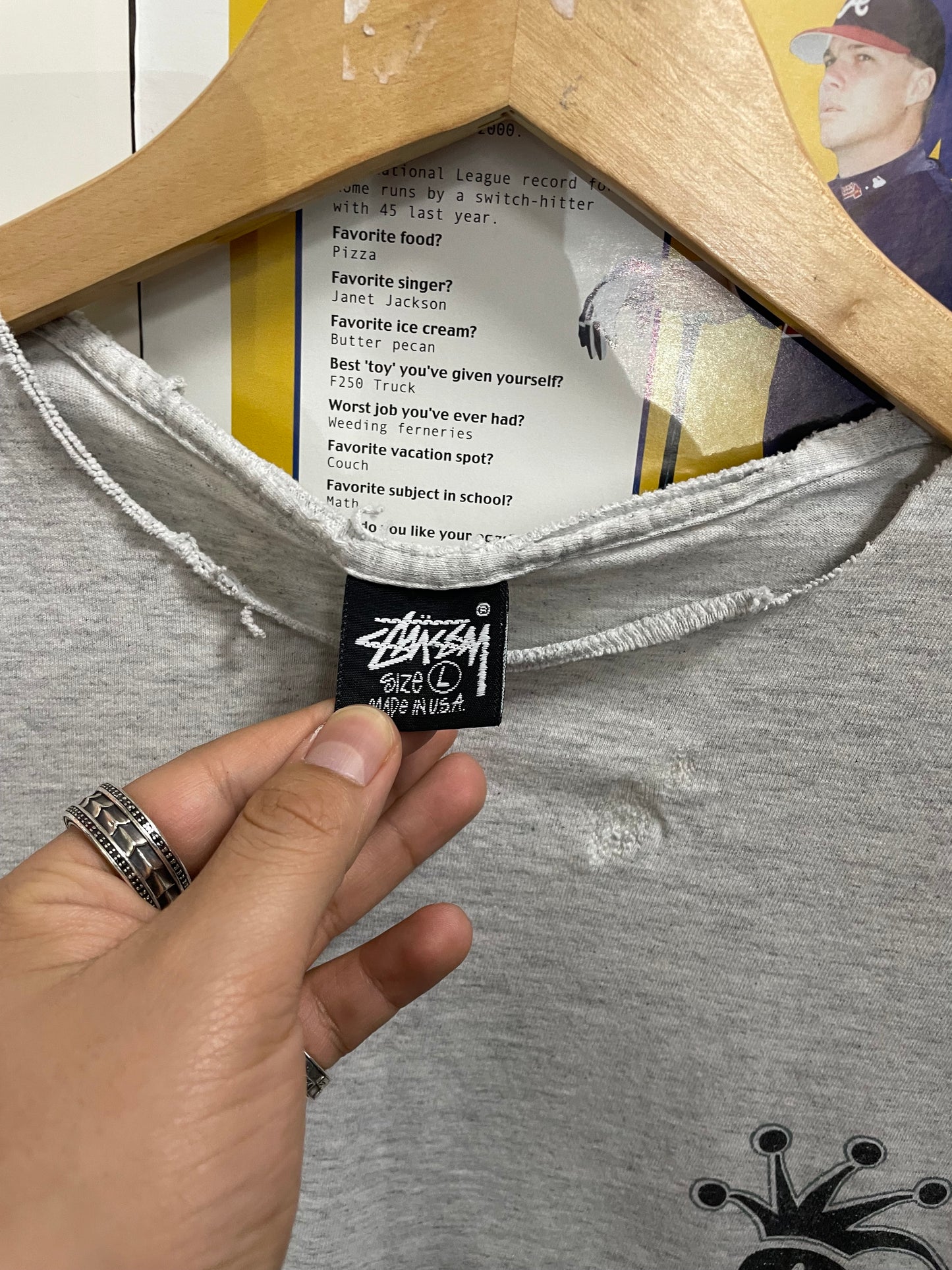 L - 90s Stussy t-shirt “ Crown Crest “ Tee