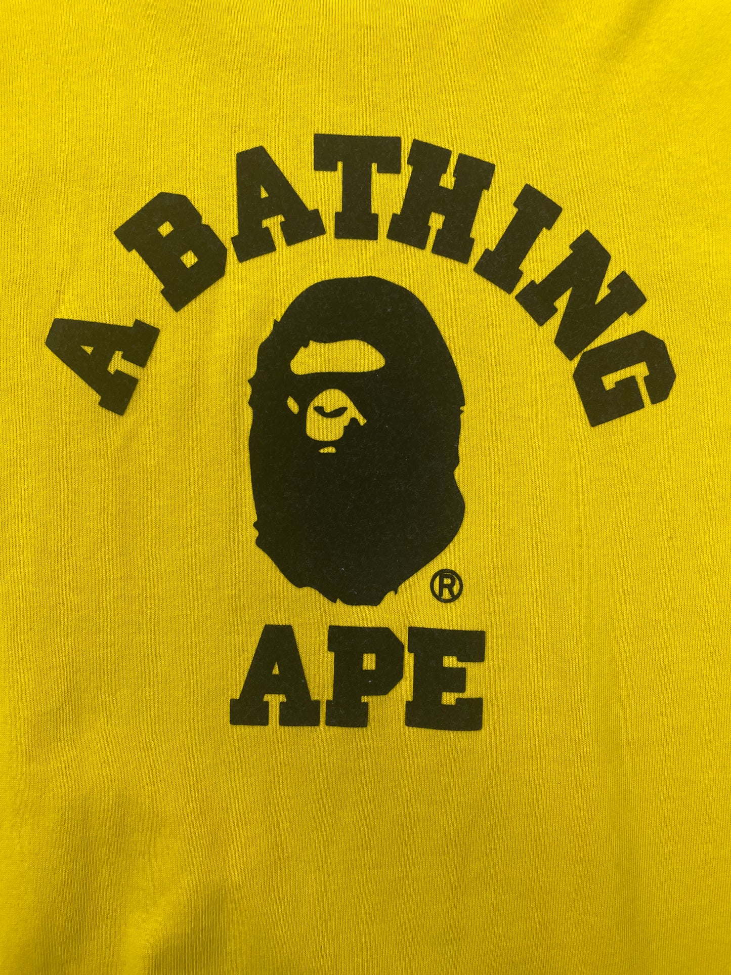 A Bathing Ape Yellow College Tee L