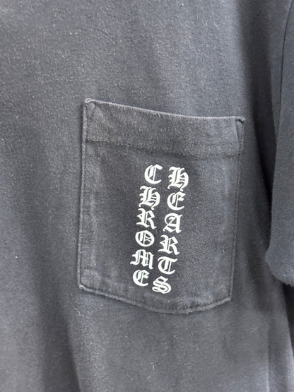 Chrome hearts t bar vertical logo tee shirt Large