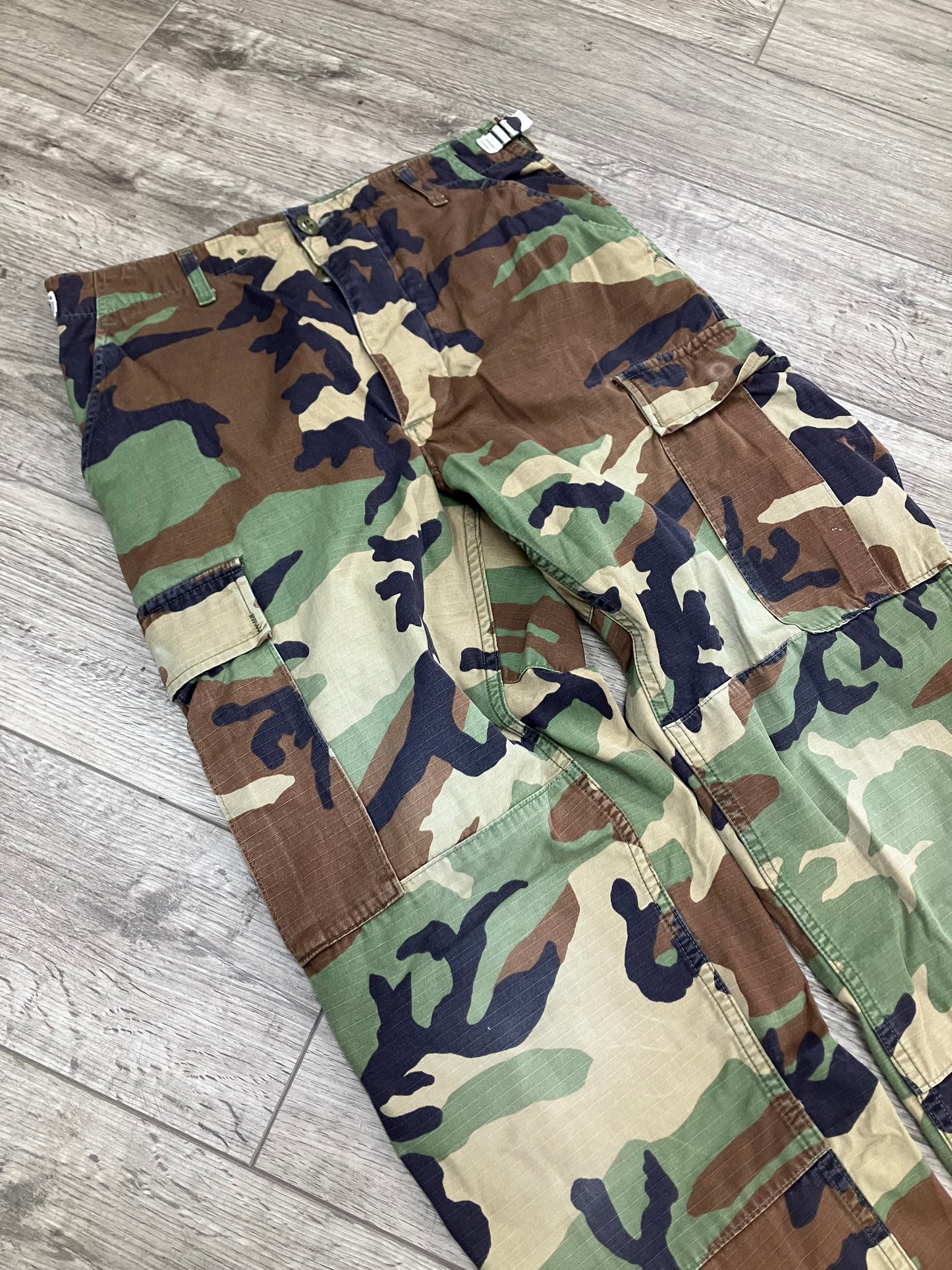 30-Brown/Black Camo Double Knee Cargo Pants