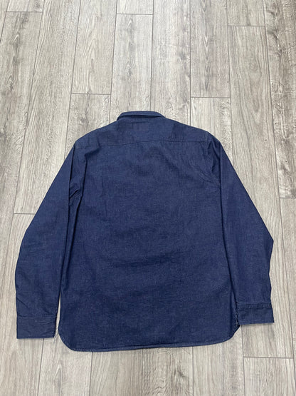 RRL Dark Washed Linen Denim Workshirt L