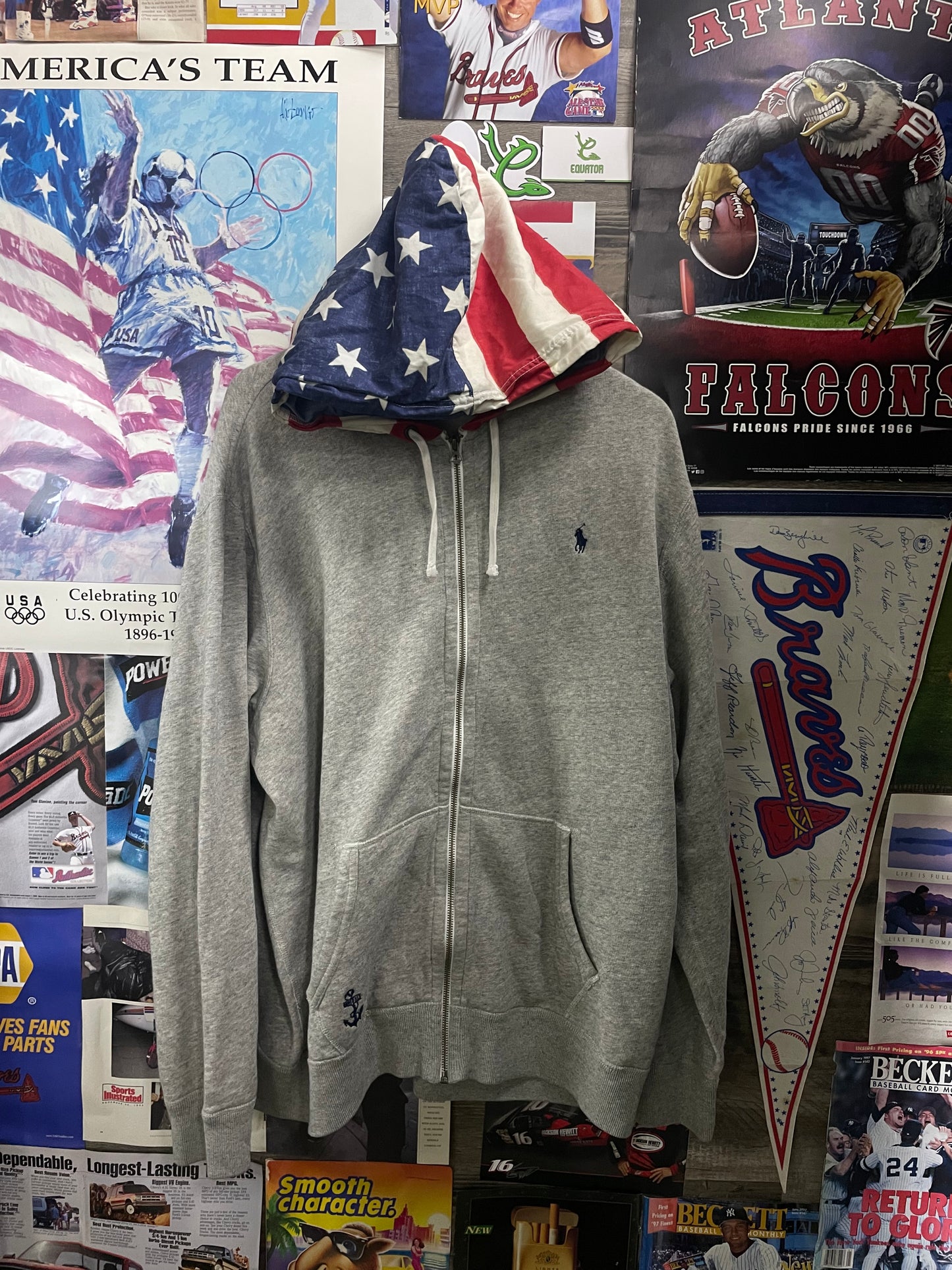 XXL - Polo By Ralph Lauren American Flag hooded zip