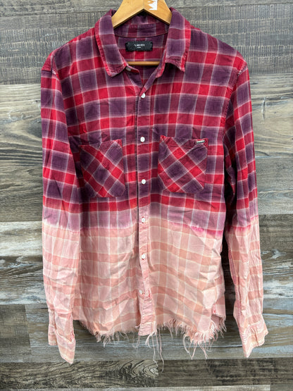 L- Amiri red bleached flannel