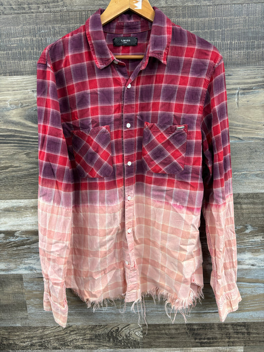 L- Amiri red bleached flannel