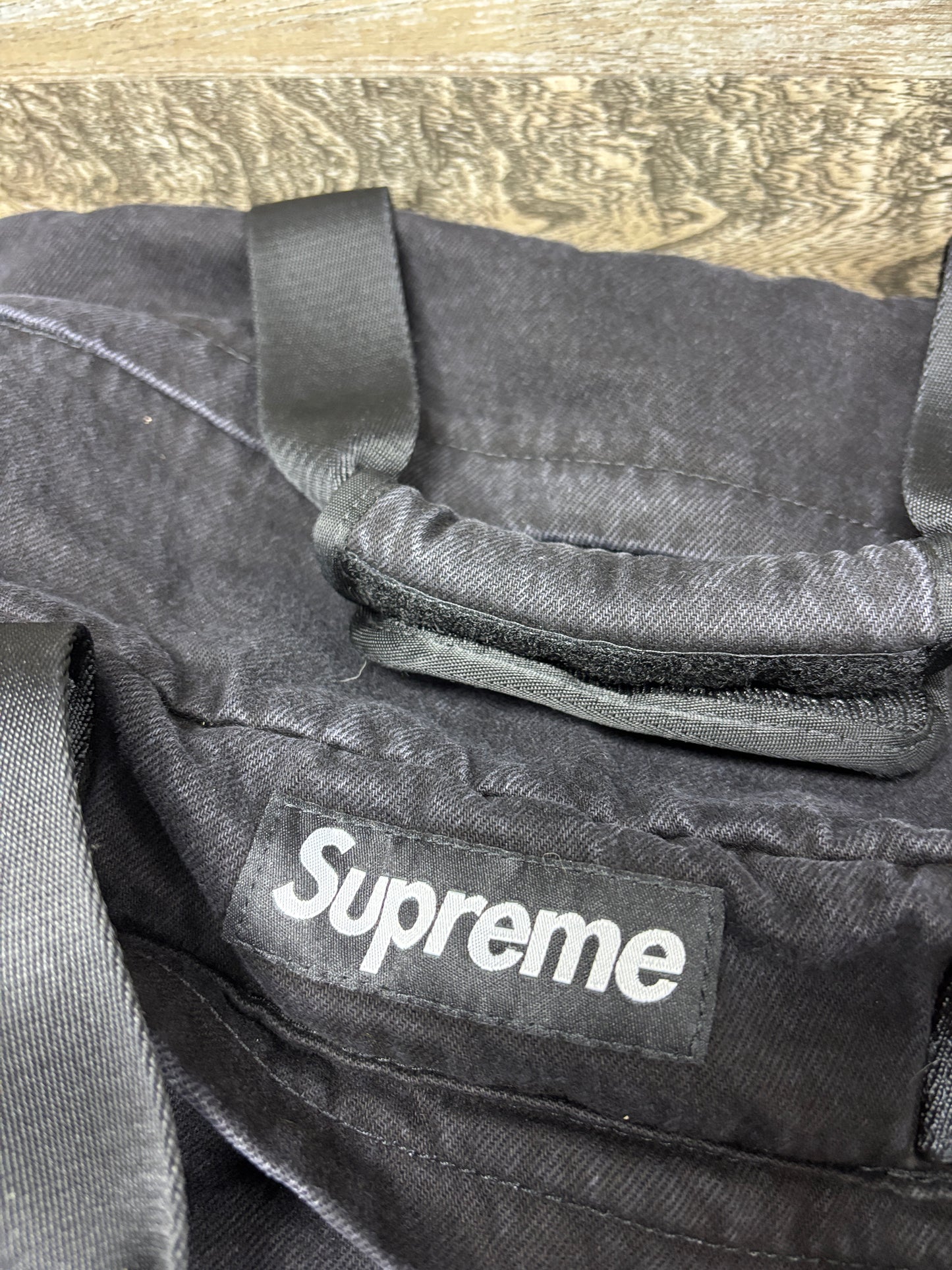 Supreme denim duffle bag fw25