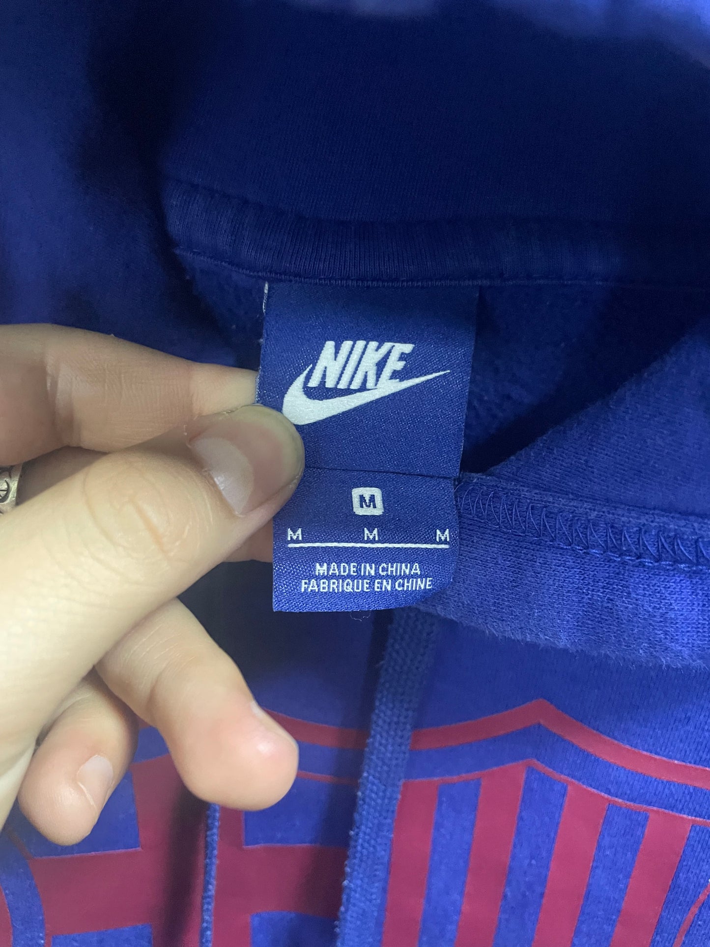 M - Nike FC Barcelona men's club fleece pullover hoodie