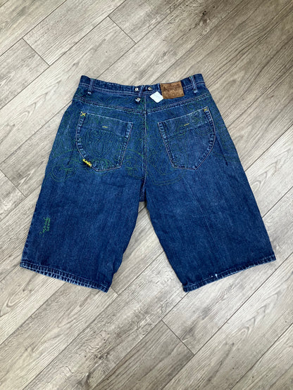 38 - Vtg Akademics Jorts Embroidery